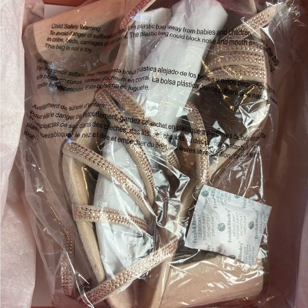 Kelly & Katie blush/nude rhinestone heels 7.5